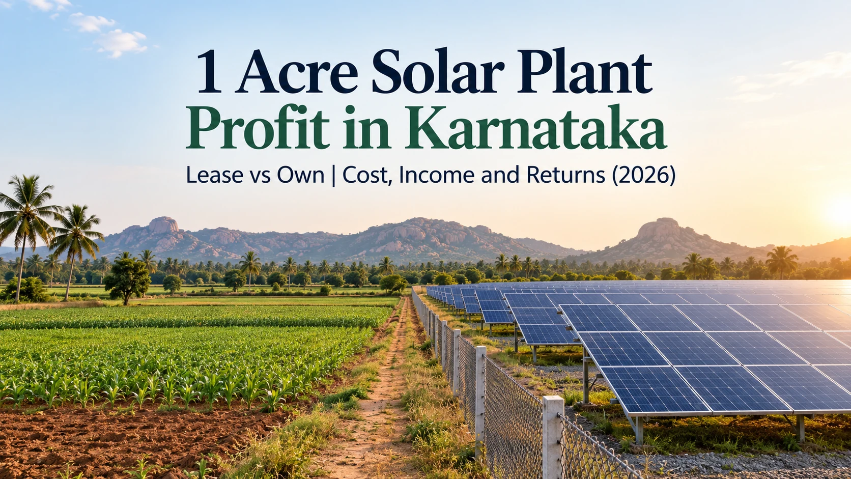 1 acre solar plant income in Karnataka with farmland and a solar farm