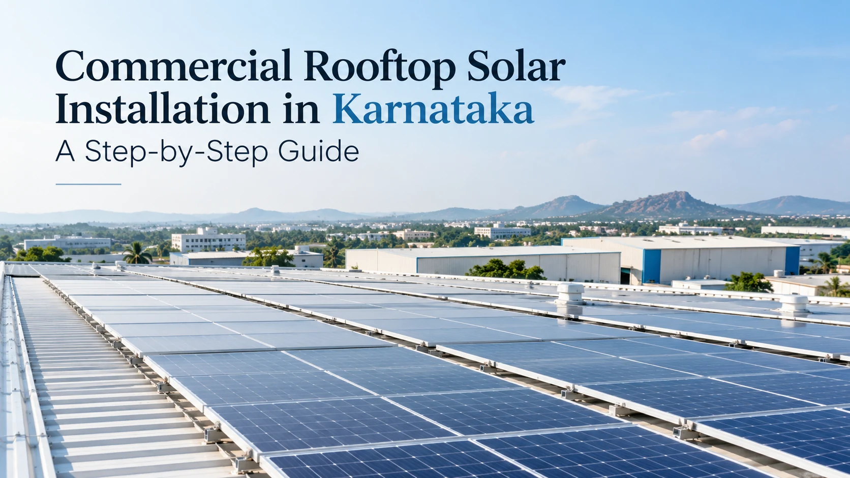 Commercial solar installation on a factory roof in Karnataka