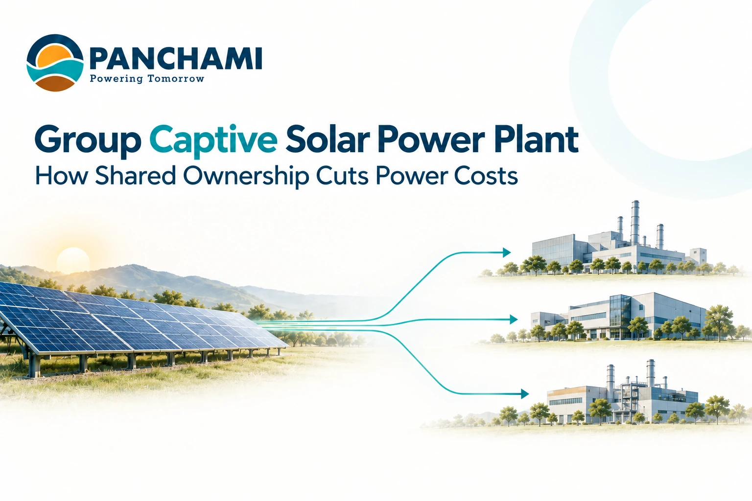Group captive solar power plant supplying multiple industrial consumers
