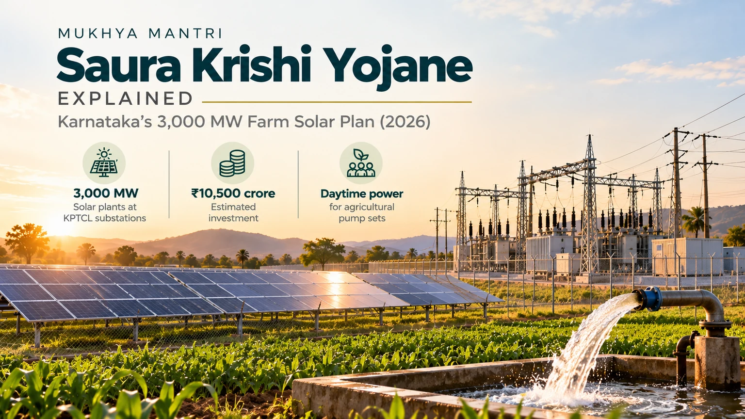 Solar plant at a substation under Mukhya Mantri Saura Krishi Yojane