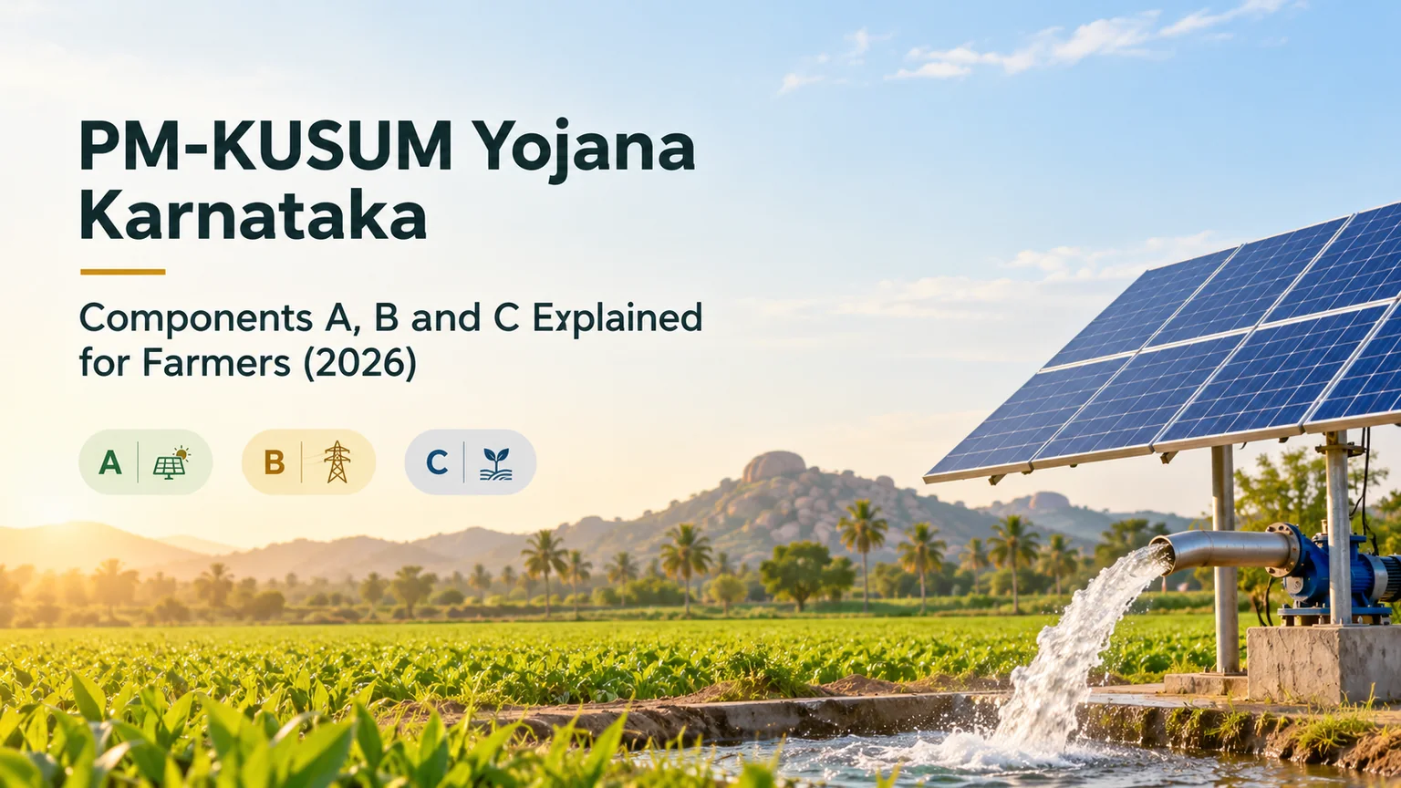 PM-KUSUM Yojana Karnataka solar pump on a farm