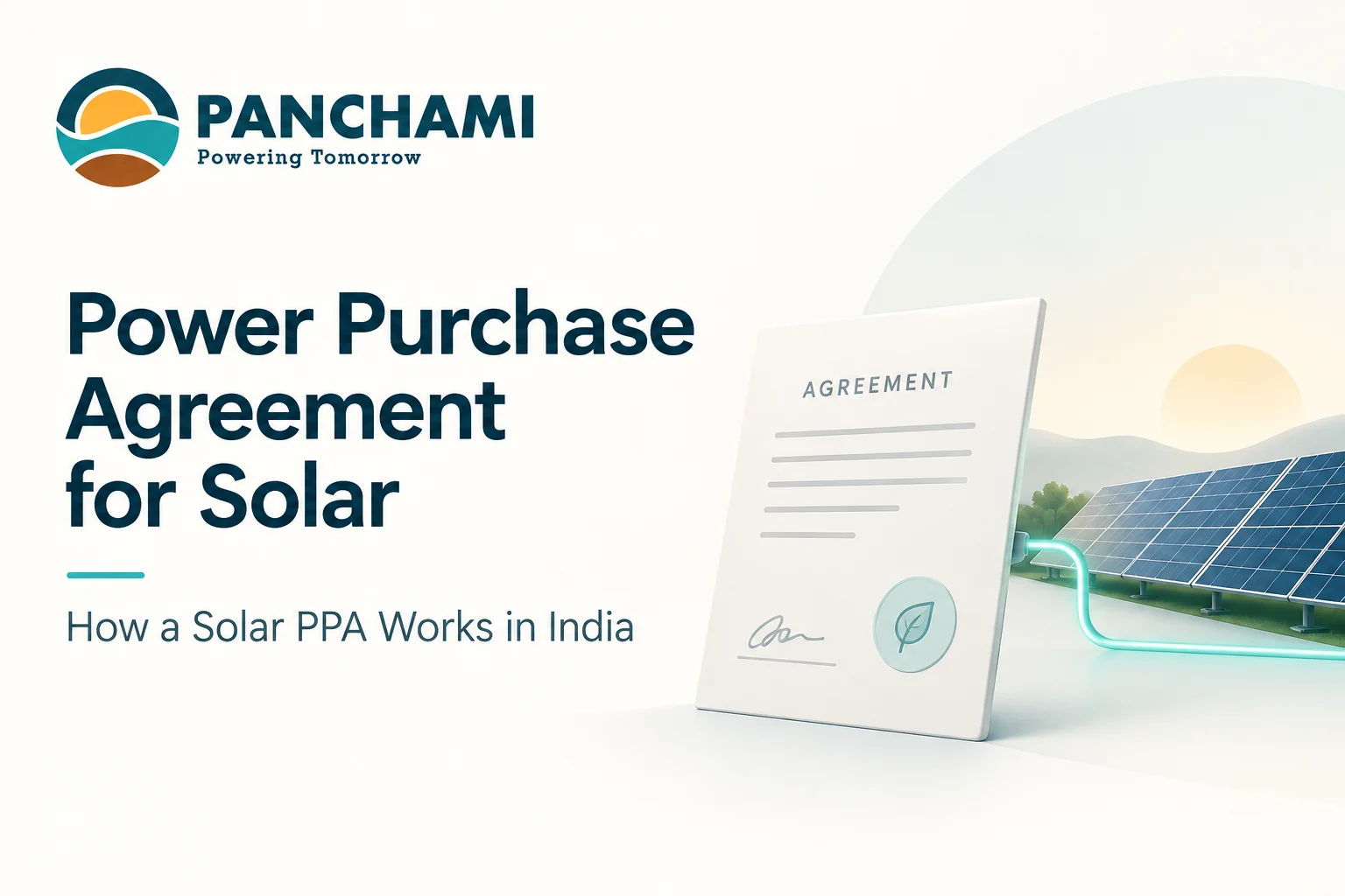 Power purchase agreement for solar in India