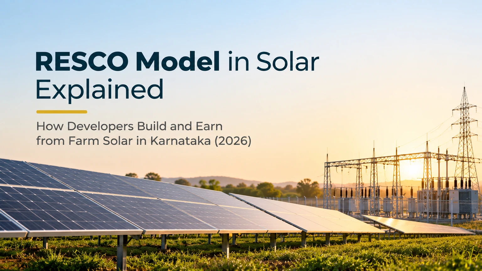 RESCO model solar plant in Karnataka near a substation