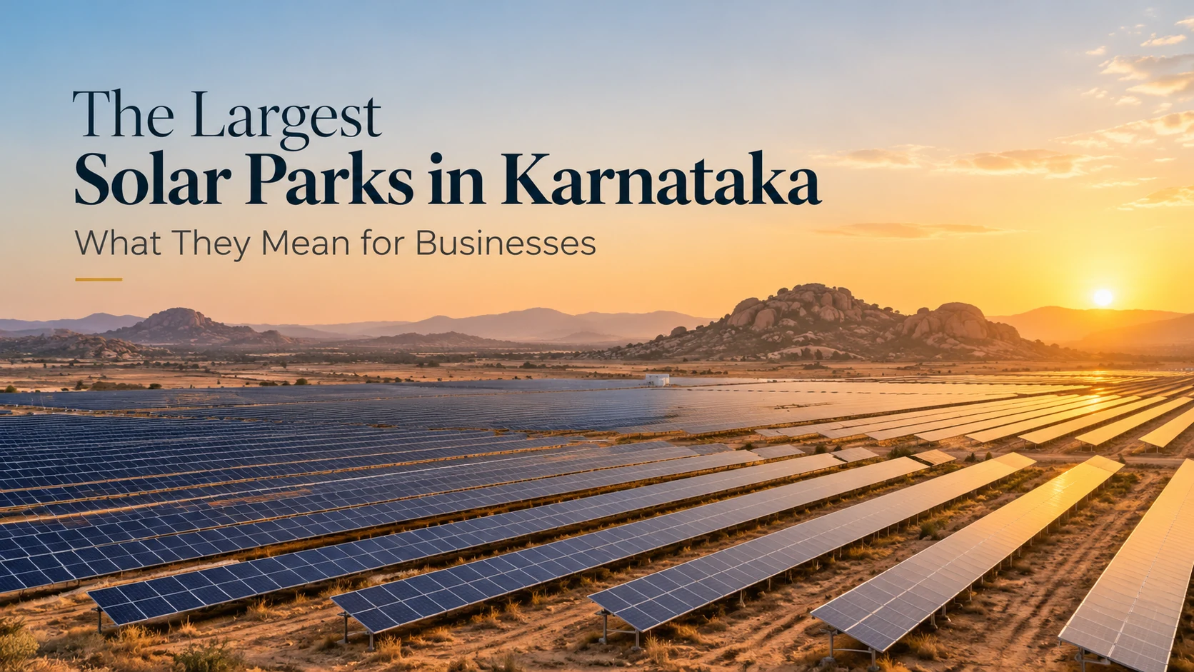 Aerial view of a solar park in Karnataka