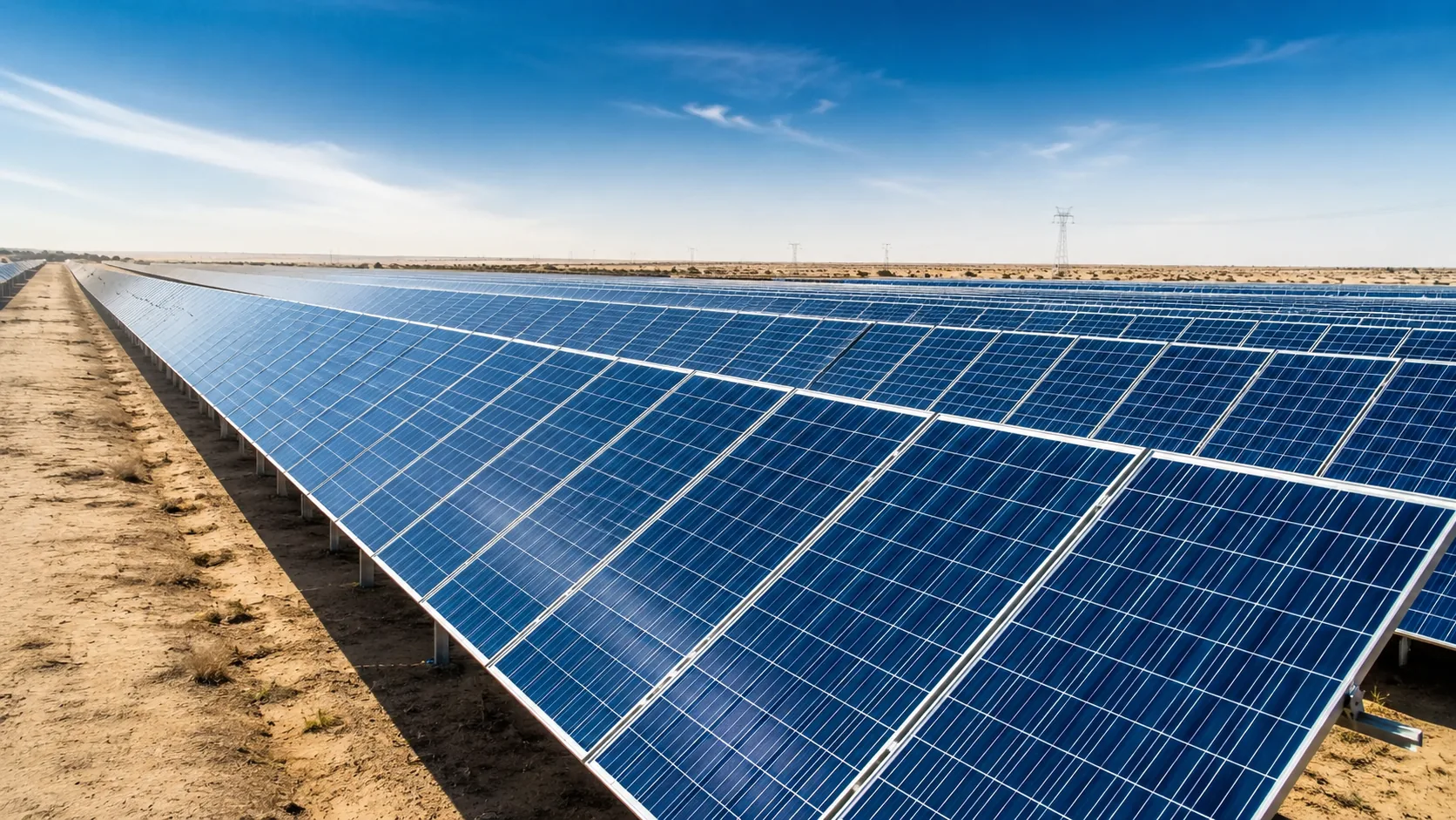 Large solar panel rows representing shared solar infrastructure