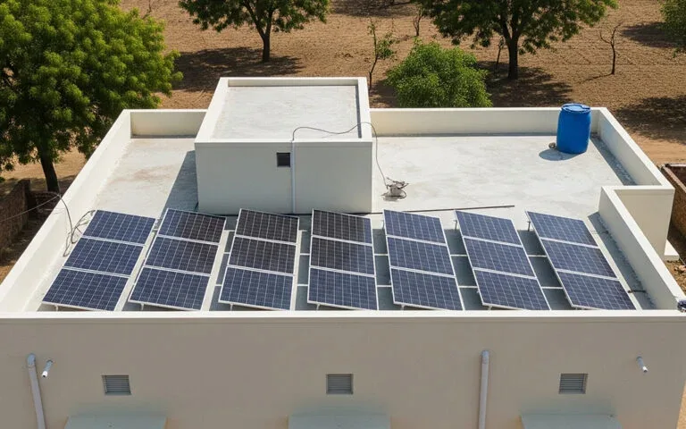 Residential rooftop solar panels installed on a home
